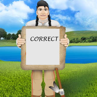 Man with sign saying 'Correct' 